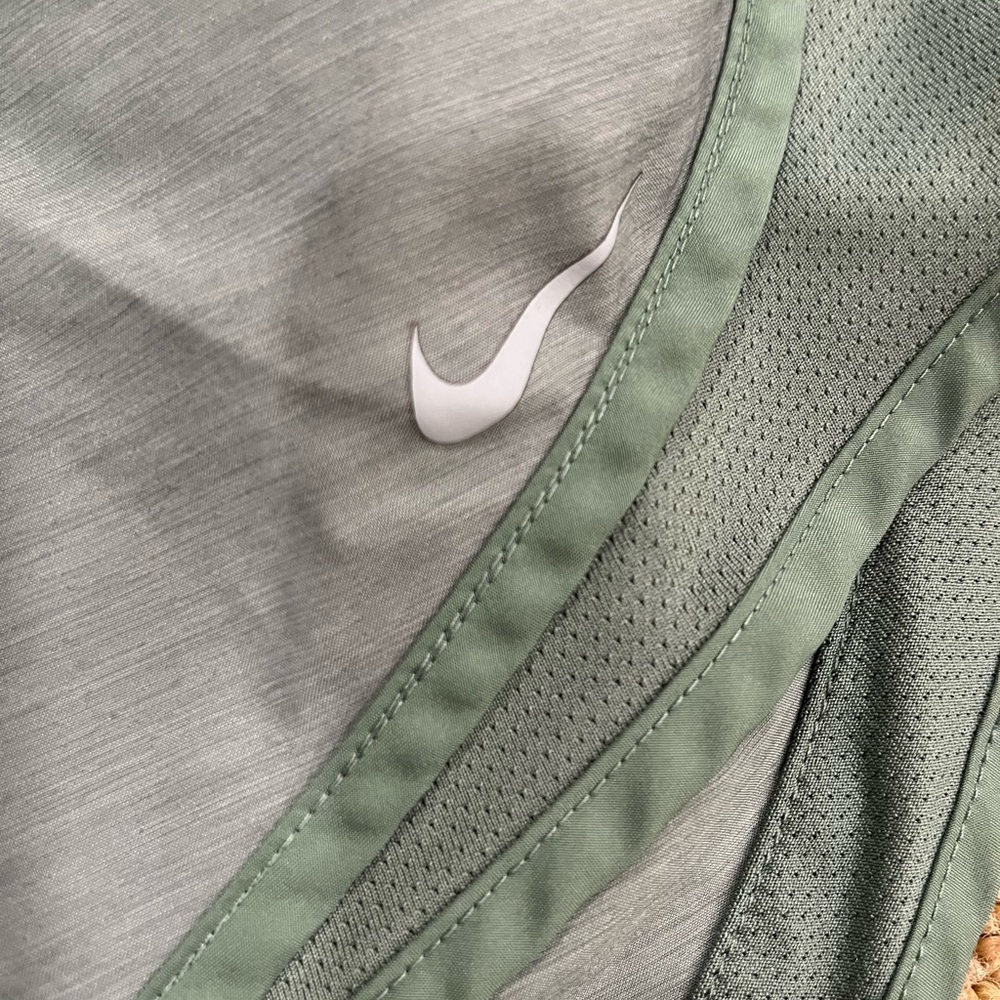 Nike Women's Gray and Green Athletic Shorts - Picture 2 of 3